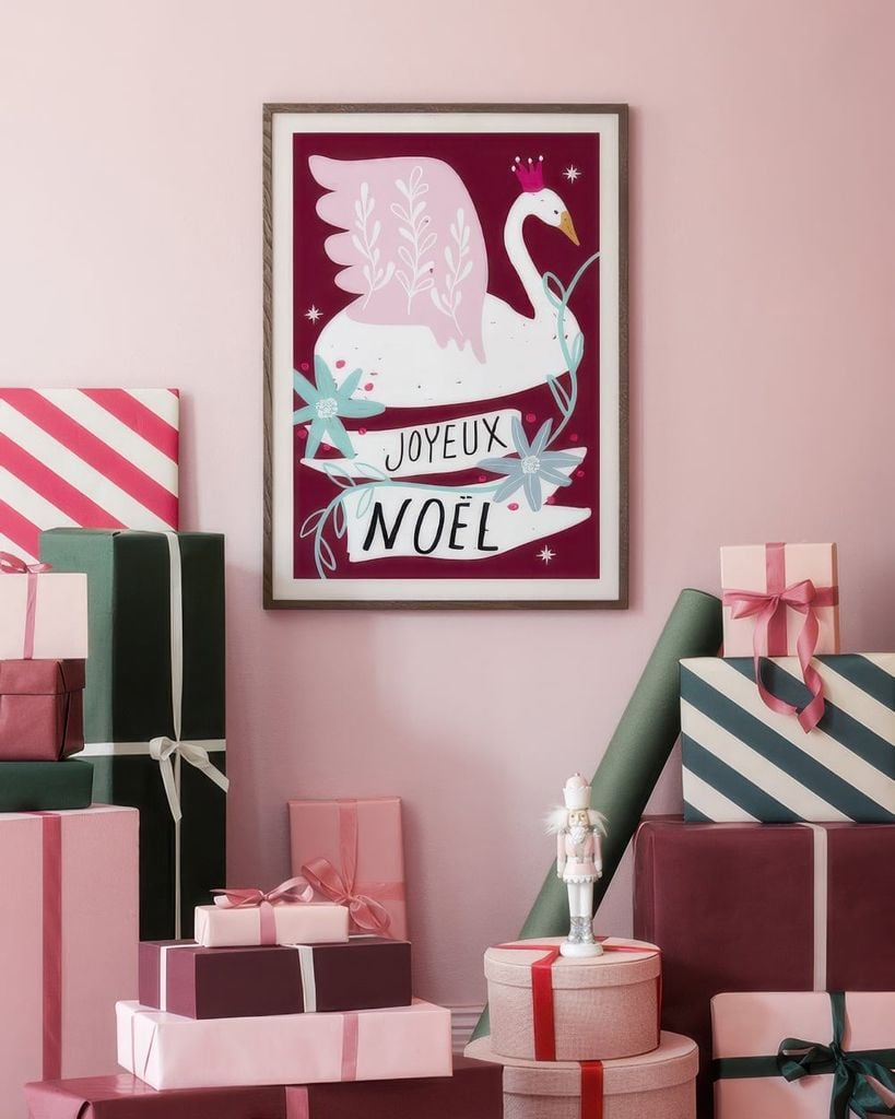 Bộ 4 Tranh Vintage Giáng Sinh – Joyeux Noël