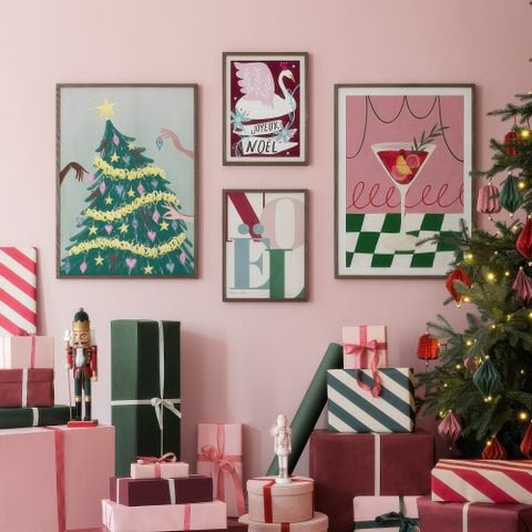 Bộ 4 Tranh Vintage Giáng Sinh – Joyeux Noël