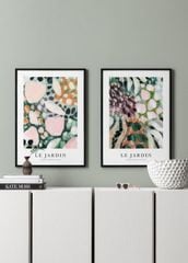 Bộ 2 Tranh Hoa Lá Nghệ Thuật Le Jardin Tone Pastel