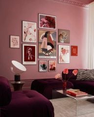 Bộ 10 Tranh Trừu Tượng Nghệ Thuật Tone Đỏ Burgundy