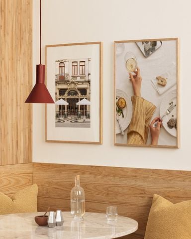 Bộ 2 Tranh Phong Cảnh Châu Âu & Bàn Tiệc Nghệ Thuật