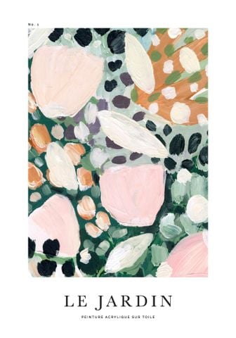 Bộ 2 Tranh Hoa Lá Nghệ Thuật Le Jardin Tone Pastel