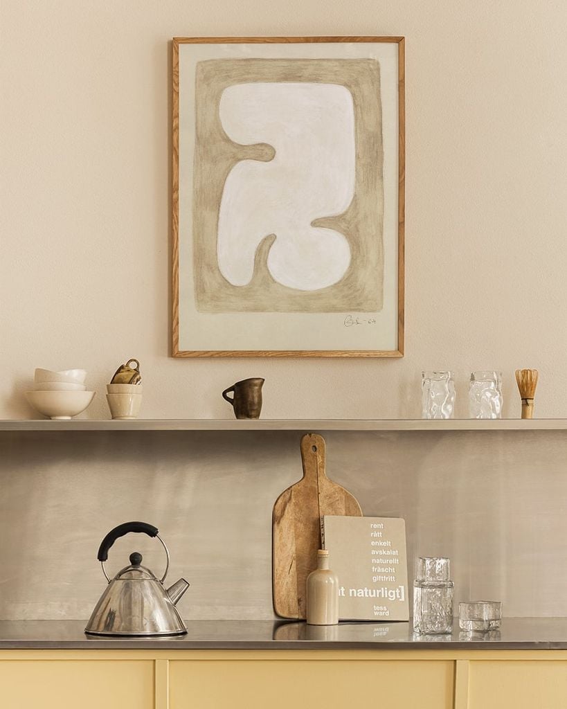Bộ 9 Tranh Trừu Tượng Hình Khối Nghệ Thuật Tone Beige