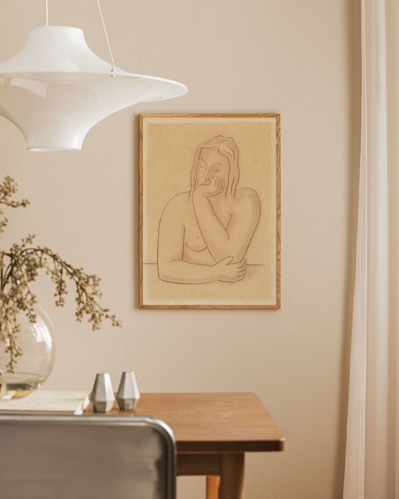 Bộ 9 Tranh Trừu Tượng Hình Khối Nghệ Thuật Tone Beige