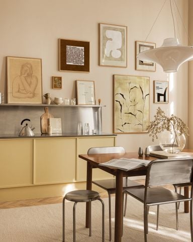 Bộ 9 Tranh Trừu Tượng Hình Khối Nghệ Thuật Tone Beige