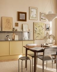 Bộ 9 Tranh Trừu Tượng Hình Khối Nghệ Thuật Tone Beige