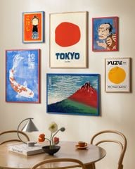 Bộ 6 Tranh Nhật Bản Retro – Tokyo & Núi Phú Sĩ
