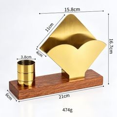 Khay Kẹp Khăn Giấy Inox Vàng Decor Bàn Ăn Nhà Hàng