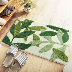 Thảm Lau Chân Thảm Ra Vào Cửa Cotton Len Lá Xanh