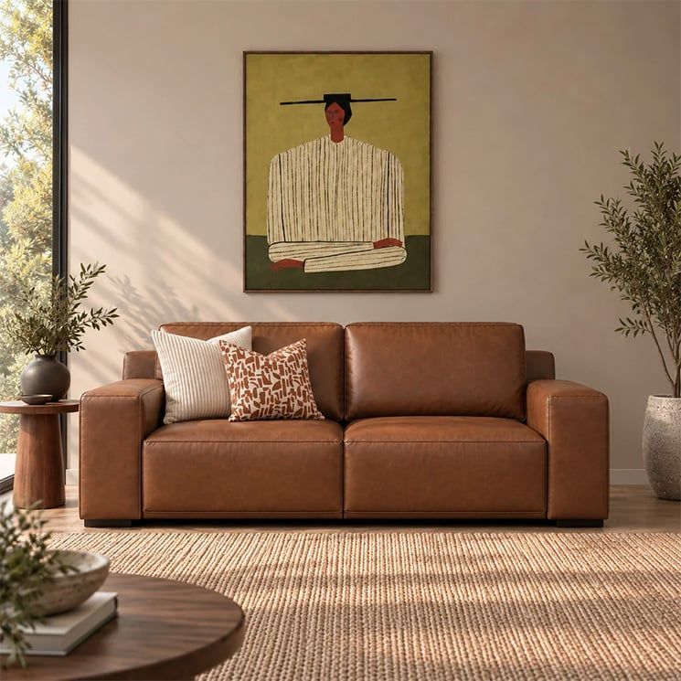 Tranh Trừu Tượng Chân Dung Người Ngồi – Yellow Figure