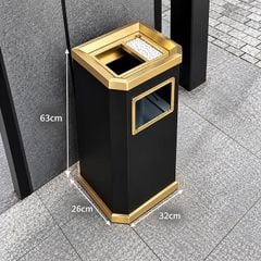 Thùng Rác Inox Có Gạt Tàn Dạng Đứng Cho Khách Sạn