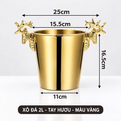 Xô Đựng Đá Inox 304 Decor Bàn Tiệc Quầy Bar Gạc Nai