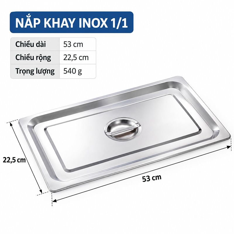 Khay Gastronorm Inox 304 Đựng Thực Phẩm Nhà Hàng Khách Sạn