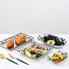Khay Trưng Bày Thức Ăn Inox 304 Dập Nổi Cao Cấp