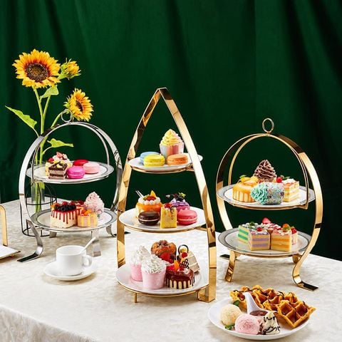 Kệ Bánh Afternoon Tea 2 Tầng Inox Cao Cấp Cho Nhà Hàng Khách Sạn