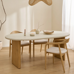 Bộ Bàn Ăn 4 Ghế Bầu Dục Gỗ Tần Bì Verona