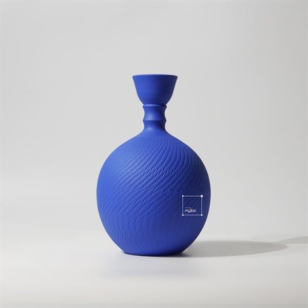 Bình Hoa Gốm Thủ Công Xanh Trắng Nghệ Thuật Hiện Đại