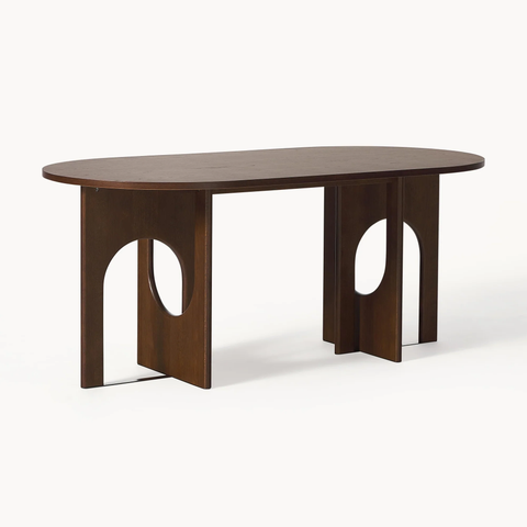 Bàn Ăn Gỗ Hiện Đại Chân Cách Điệu Chân Vòm