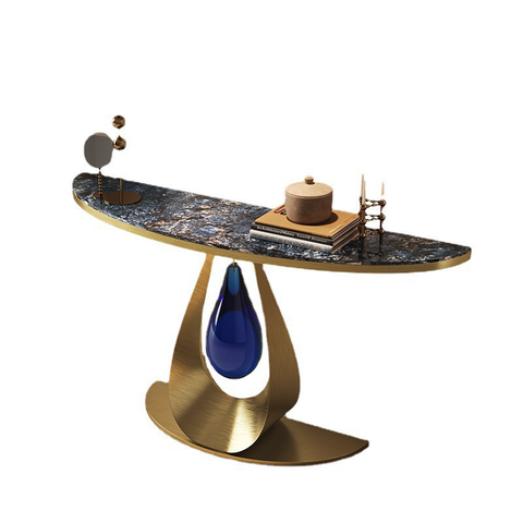 Bàn Console Inox Mạ PVD Mặt Đá Marble