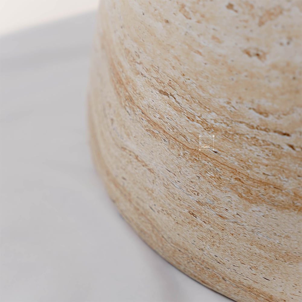 Bàn Side Table Hình Nấm Vân Đá Travertine