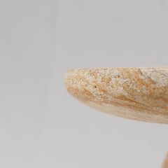 Bàn Phụ Sofa Hiện Đại Giả Đá Travertine Hình Nấm Thân Sọc Dọc