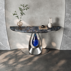 Bàn Console Inox Mạ PVD Mặt Đá Marble
