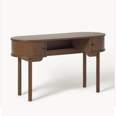 Bàn Làm Việc Gỗ Bo Tròn Có Ngăn Kéo Elora Curved