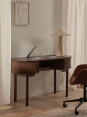 Bàn Làm Việc Gỗ Bo Tròn Có Ngăn Kéo Elora Curved