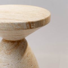 Bàn Side Table Hình Nấm Vân Đá Travertine