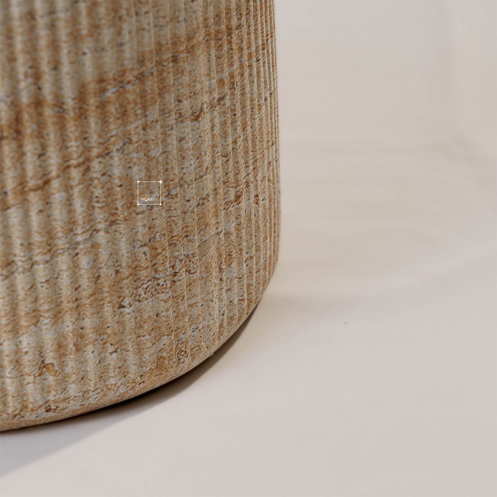 Bàn Phụ Sofa Hiện Đại Giả Đá Travertine Hình Nấm Thân Sọc Dọc