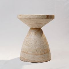 Bàn Side Table Hình Nấm Vân Đá Travertine