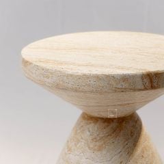 Bàn Side Table Hình Nấm Vân Đá Travertine