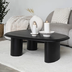 Bàn Trà Gỗ Tần Bì Chân Trụ – Oval Luxe