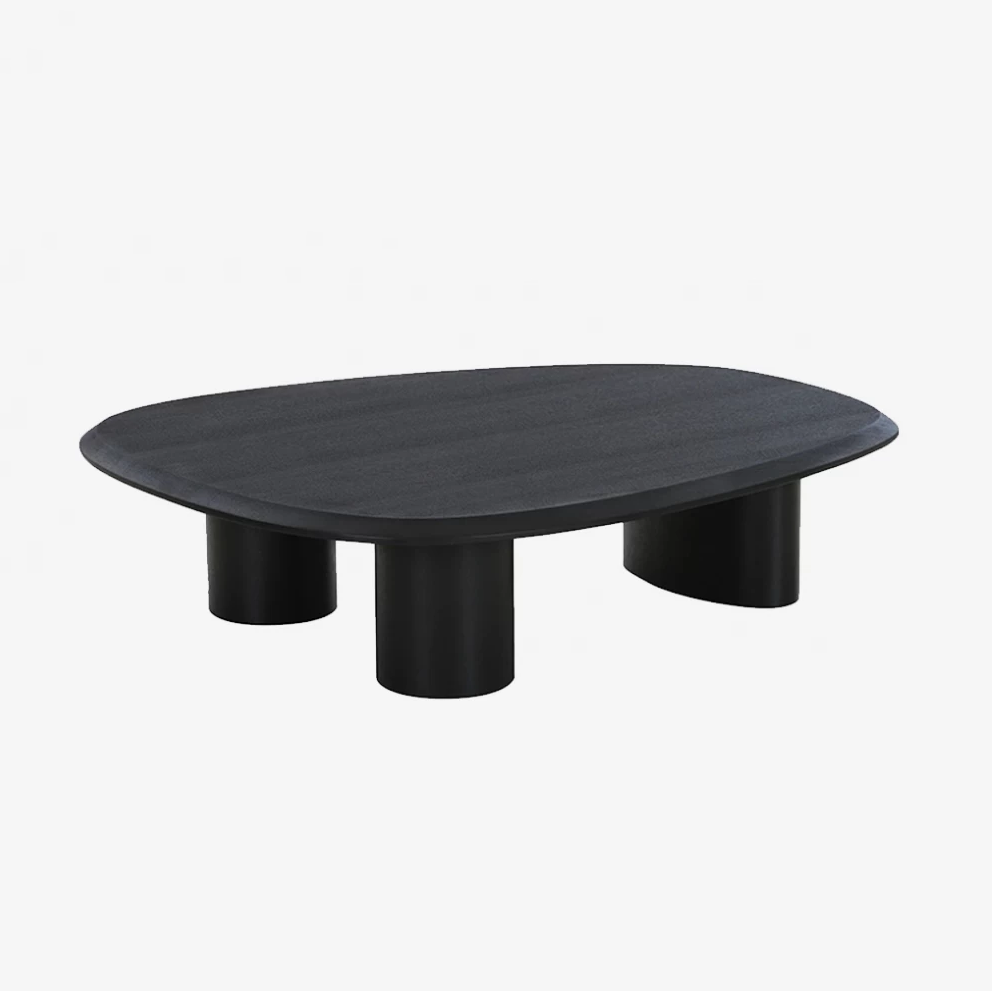 Bàn Trà Gỗ Tần Bì Chân Trụ – Oval Luxe