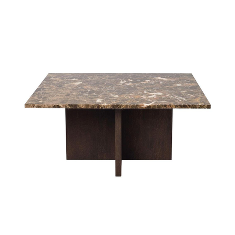 Bàn Trà Mặt Đá Marble Chân Gỗ Luxe