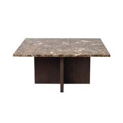 Bàn Trà Mặt Đá Marble Chân Gỗ Luxe