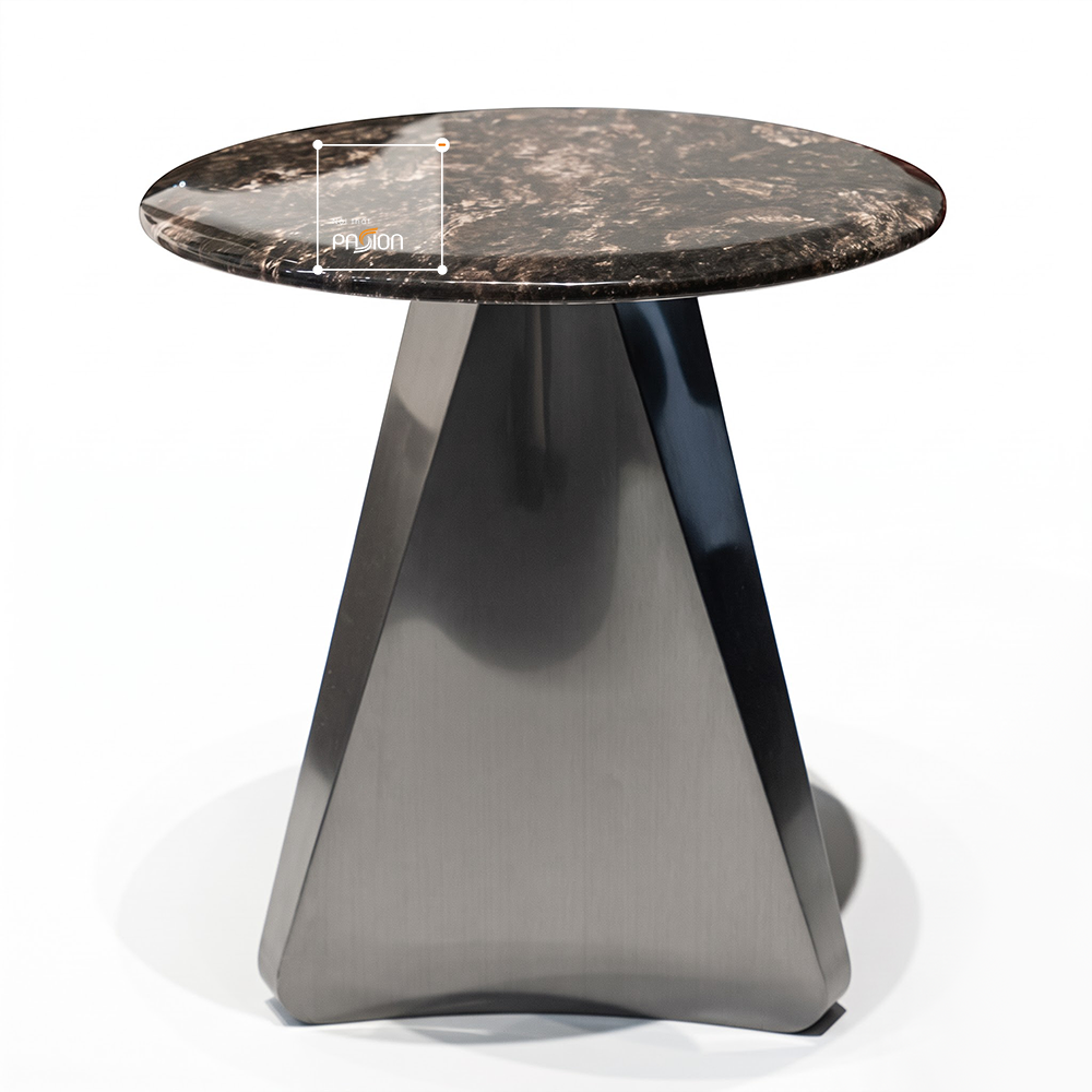 Bộ Bàn Trà Tròn Mặt Đá Marble Vân Mây Sang Trọng