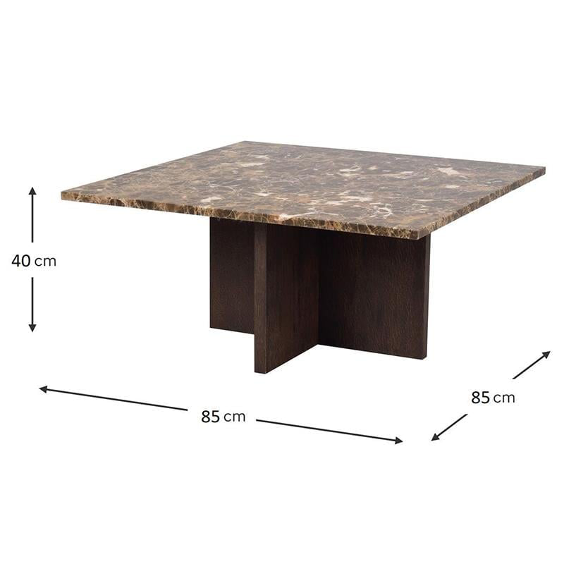 Bàn Trà Mặt Đá Marble Chân Gỗ Luxe