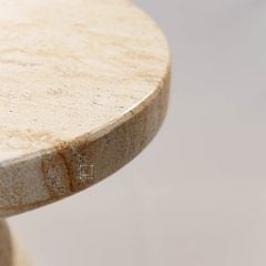 Bàn Side Table Hình Nấm Vân Đá Travertine