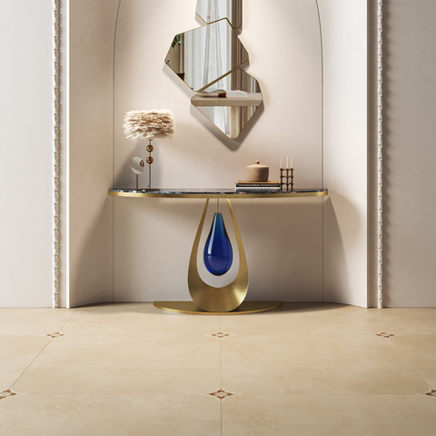 Bàn Console Inox Mạ PVD Mặt Đá Marble