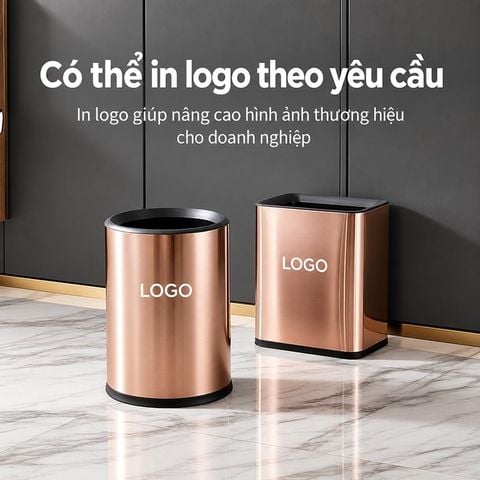 Thùng Rác Inox 2 Lớp Không Nắp Cho Khách Sạn