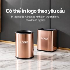 Thùng Rác Inox 2 Lớp Không Nắp Cho Khách Sạn