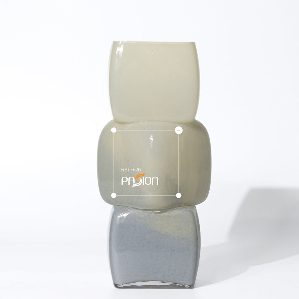 Bình Hoa Thủy Tinh Hình Đá Khối Xếp Tầng Gradient