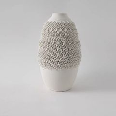 Bình Gốm 3D Kiểu Pháp Trang Trí Xếp Ply Cong