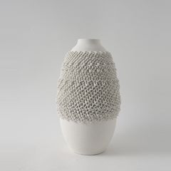 Bình Gốm 3D Kiểu Pháp Trang Trí Xếp Ply Cong