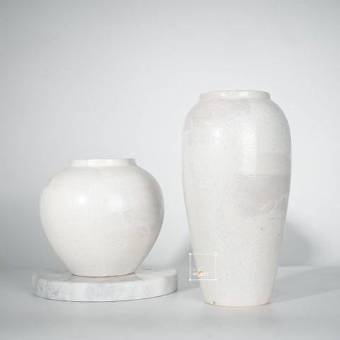 Bình Hoa Gốm Men Chấm Speckled Nghệ Thuật