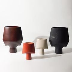 Bình Hoa Wabi Sabi Gốm Mộc Đáy Chữ U