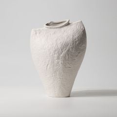 Set 2 Bình Hoa Gốm Wabi Sabi Nâu Cổ Vest Suit