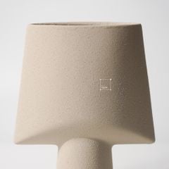 Bình Hoa Wabi Sabi Gốm Mộc Đáy Chữ U