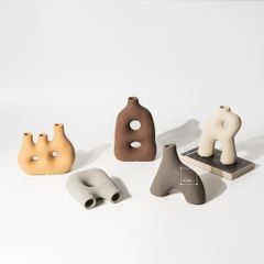 Bình Gốm Cắm Hoa Khô Scandinavian Tối Giản